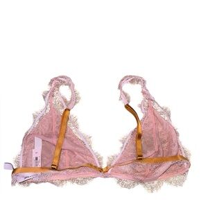 Victoria’s Secret Lace Trim Pink and Tan Bralette